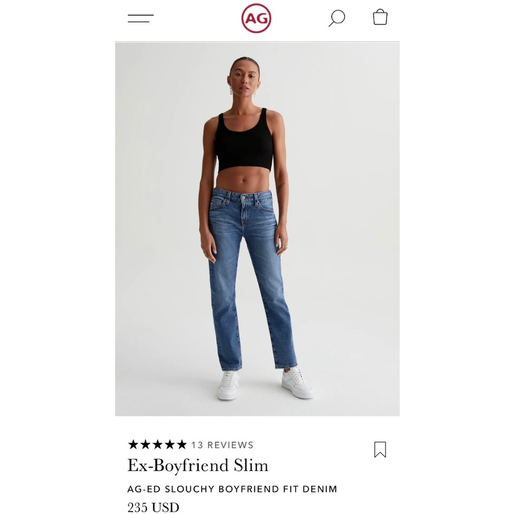 AG Jeans Ex-Boyfriend Slim (Slouchy slim) Jeans Size 25R